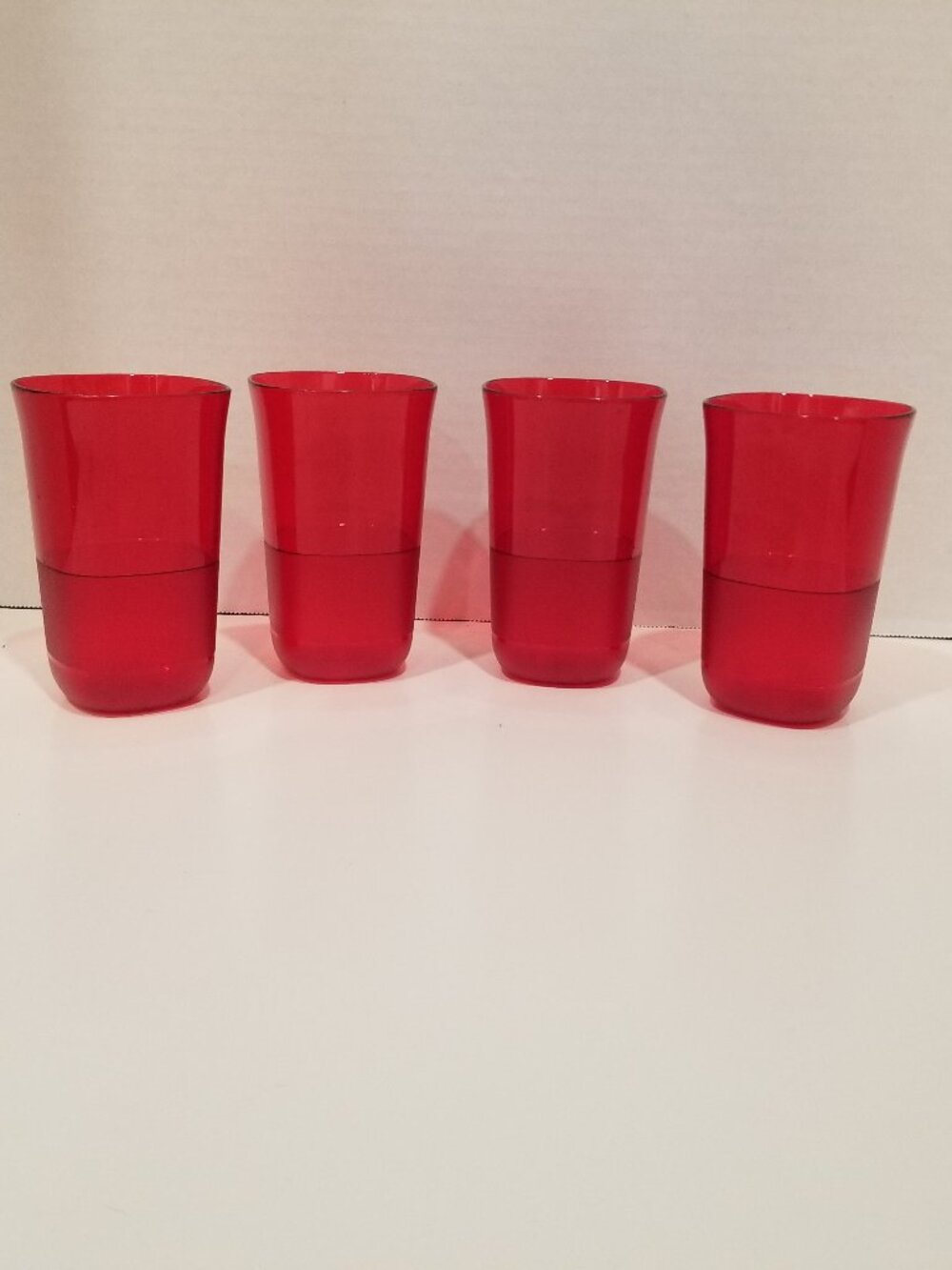 Tupperware Clearly Elegant Tumblers, Garnet Red, Set of 4, EUC - Picture 2 of 9